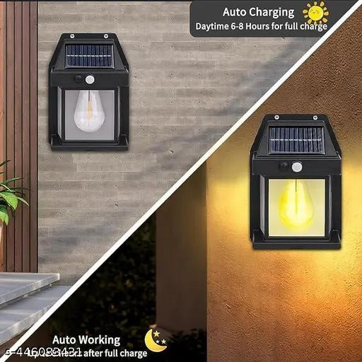 Lámpara de pared para exteriores con carga solar